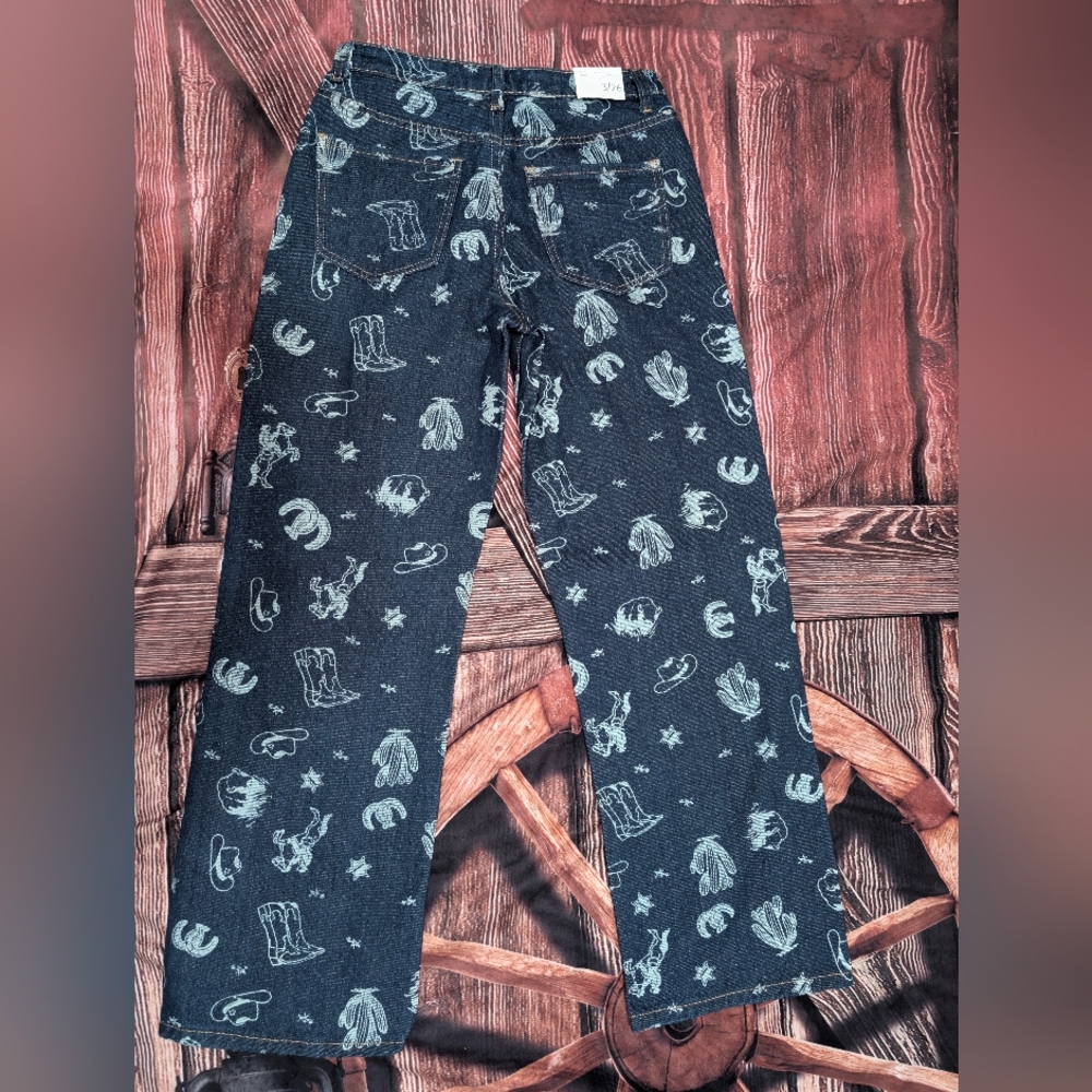 NWT Cali 1850 Western Print Jeans Size 3 - Picture 5 of 7